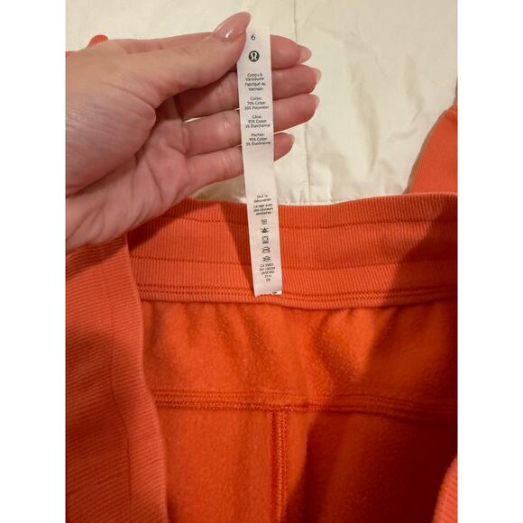 Lululemon Cotton Fleece Athletic Cozy Joggers – Orange Rust, Size 6 - Picture 6 of 7
